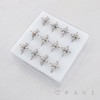 DAZZLING MULTI MARQUISE CUT CZ FLOWER CLUSTER POLISH 316L SURGICAL STEEL NOSE HOOP RING BOX